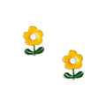 daisy plant stud earrings