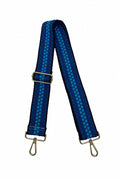 Dark Blue Embroidered Bubble Woven Adjustable Bag Strap