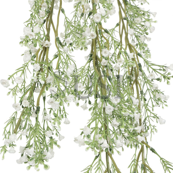 Deluxe Baby's Breath Gypsophila Hanging Bush x3, 42in, White