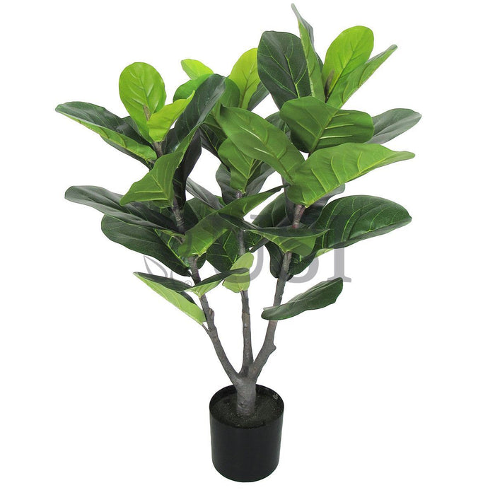 Deluxe Fiddle Leaf Fig Tree Real Touch Potted, 3ft, Green