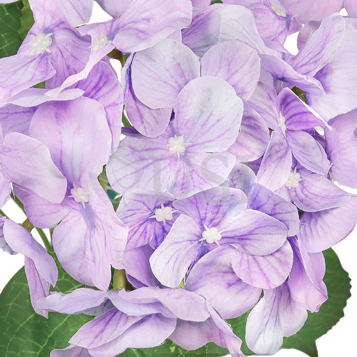 Deluxe Hydrangea Flower Bush Natural Look x7, 20in, Purple