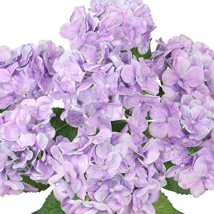 Deluxe Hydrangea Flower Bush Natural Look x7, 20in, Purple