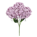 Deluxe Hydrangea Flower Bush x5, 19in, Dusty Purple