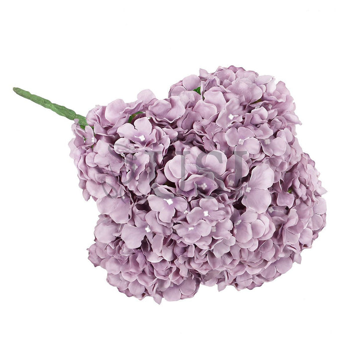 Deluxe Hydrangea Flower Bush x5, 19in, Dusty Purple