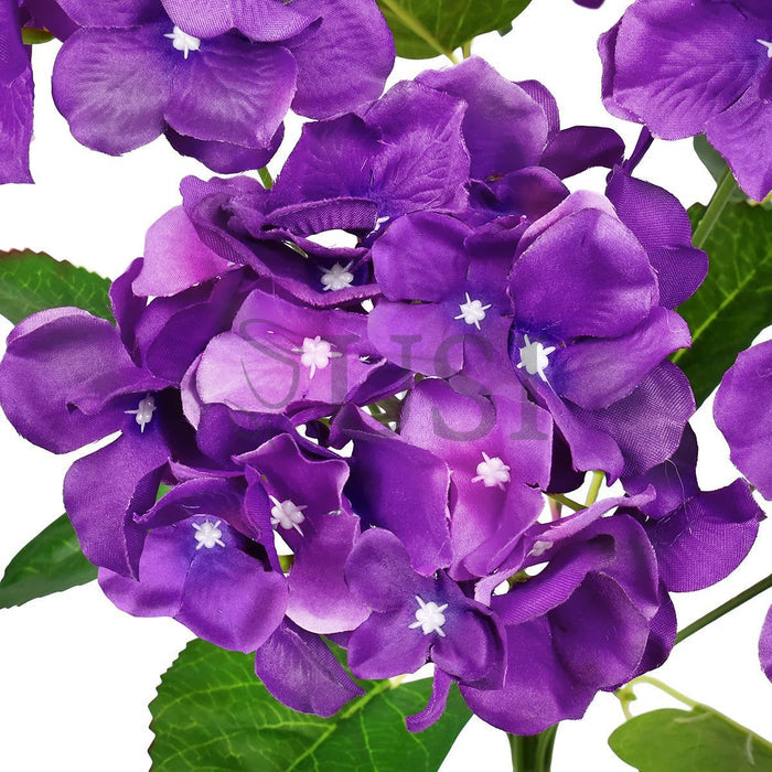 Deluxe Hydrangea Flower Bush x7, 20in, Lavender Purple