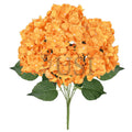 Deluxe Hydrangea Flower Bush x7, 20in, Orange
