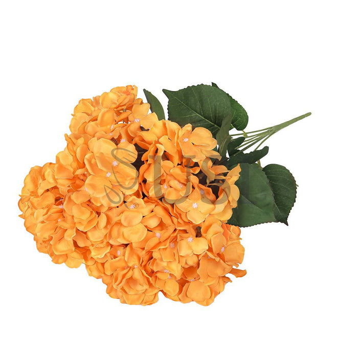Deluxe Hydrangea Flower Bush x7, 20in, Orange