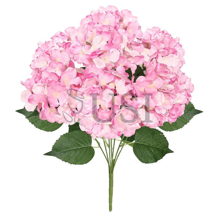 Deluxe Hydrangea Flower Bush x7, 20in, Pink