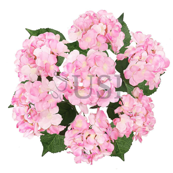Deluxe Hydrangea Flower Bush x7, 20in, Pink