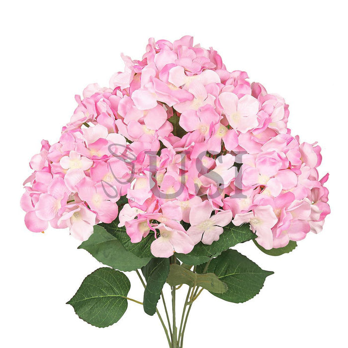 Deluxe Hydrangea Flower Bush x7, 20in, Pink