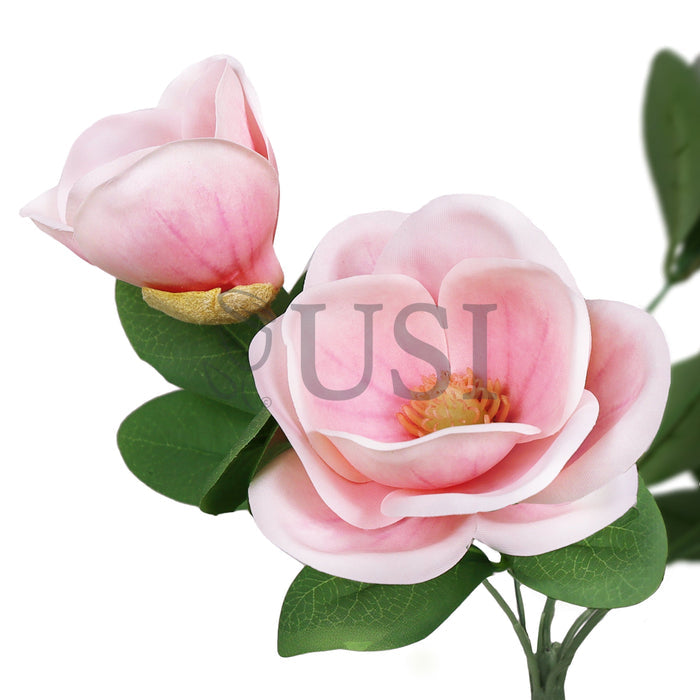 Deluxe Magnolia Flower Bush x7, 16in, Pink
