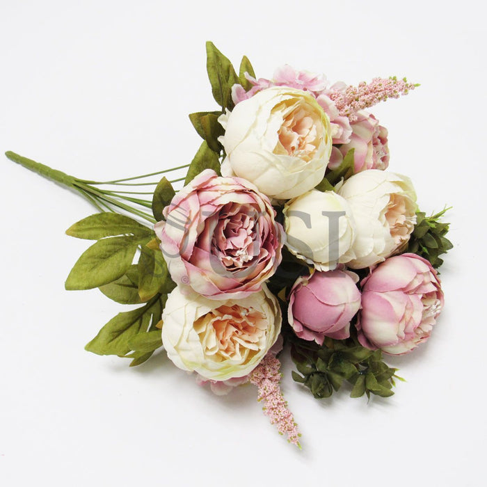 Deluxe Mixed Peony Bush x13, 19in, Champagne Mauve