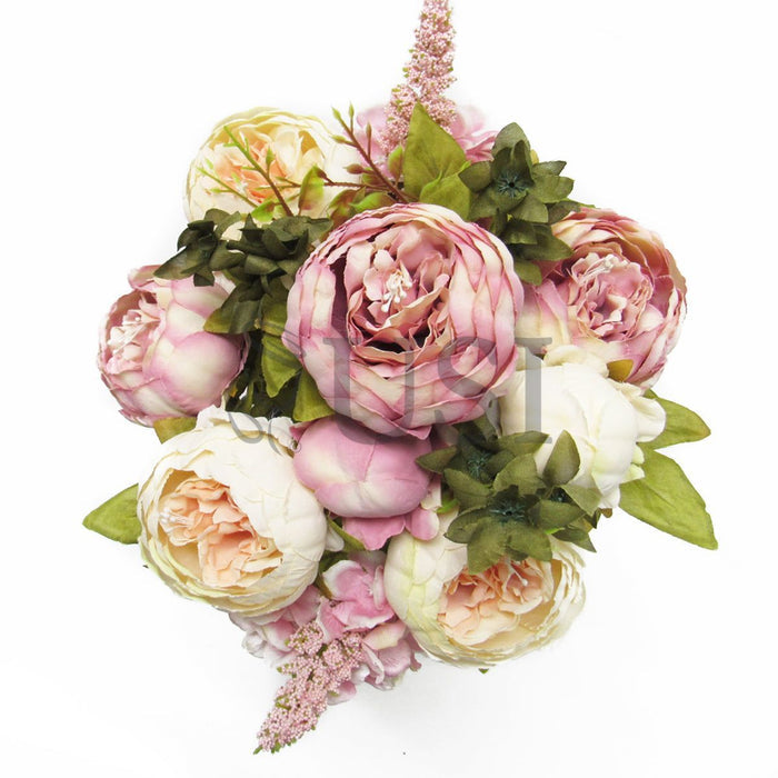 Deluxe Mixed Peony Bush x13, 19in, Champagne Mauve