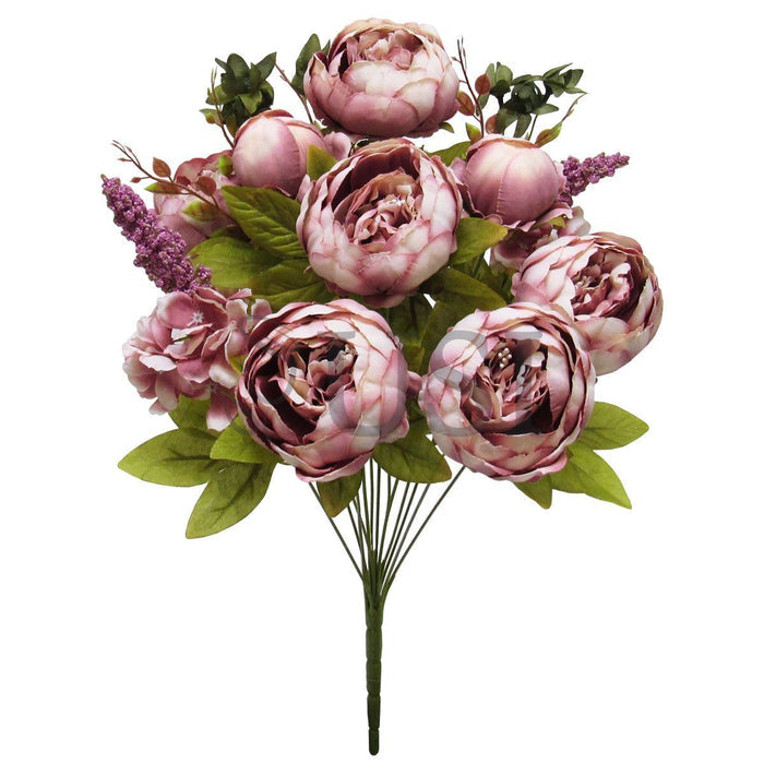 Deluxe Mixed Peony Bush x13, 19in, Mauve