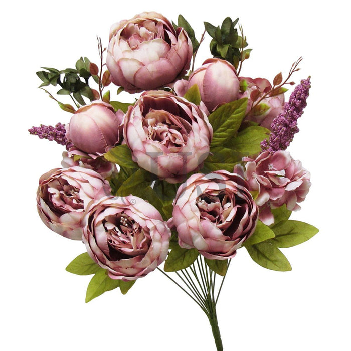 Deluxe Mixed Peony Bush x13, 19in, Mauve