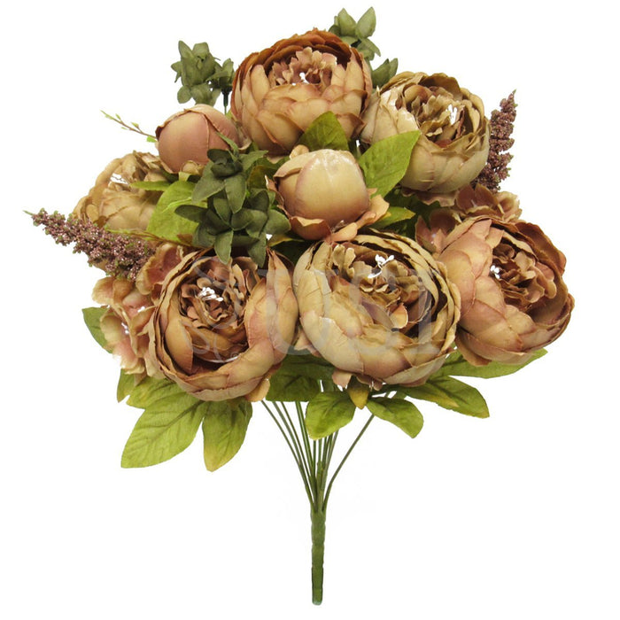 Deluxe Mixed Peony Bush x13, 19in, Olive Cafe