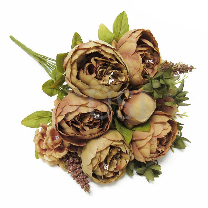 Deluxe Mixed Peony Bush x13, 19in, Olive Cafe