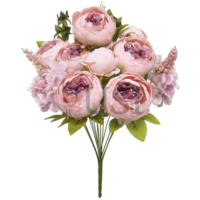 Deluxe Mixed Peony Bush x13, 19in, Pink Mauve