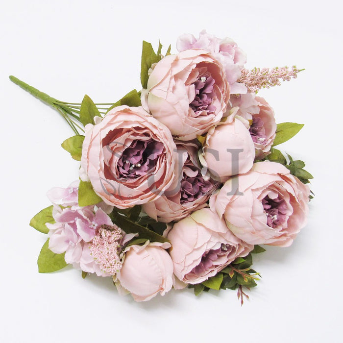Deluxe Mixed Peony Bush x13, 19in, Pink Mauve