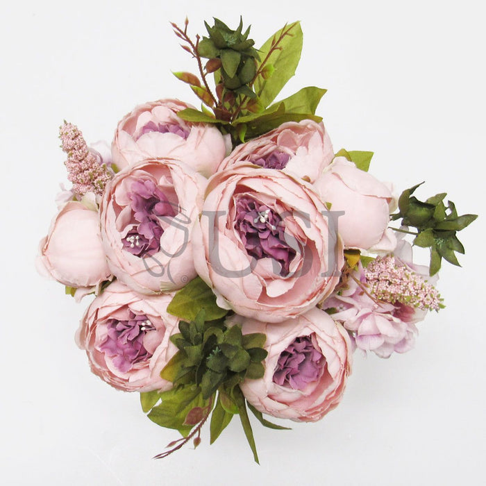 Deluxe Mixed Peony Bush x13, 19in, Pink Mauve