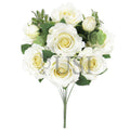 Deluxe Sweet Rose Bush w Filler x9, 20in, Cream White