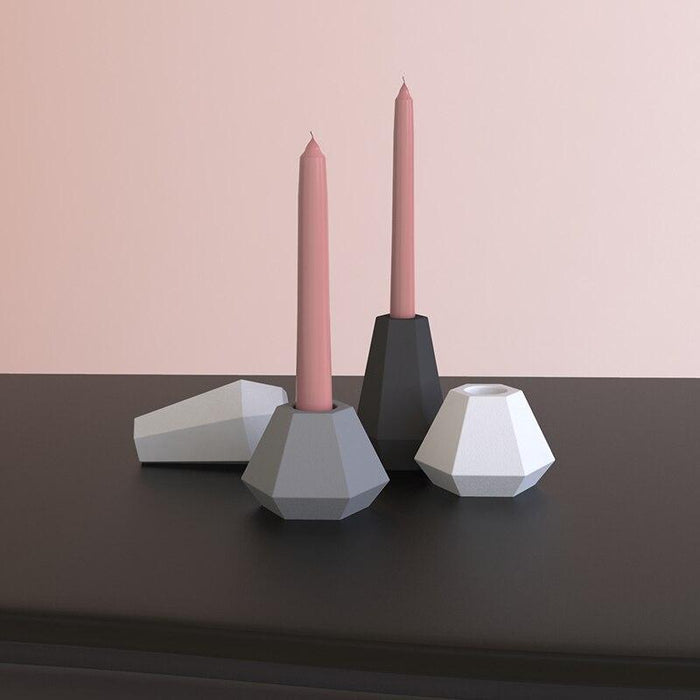 Diamond candlestick silicone mold - madmolds -
