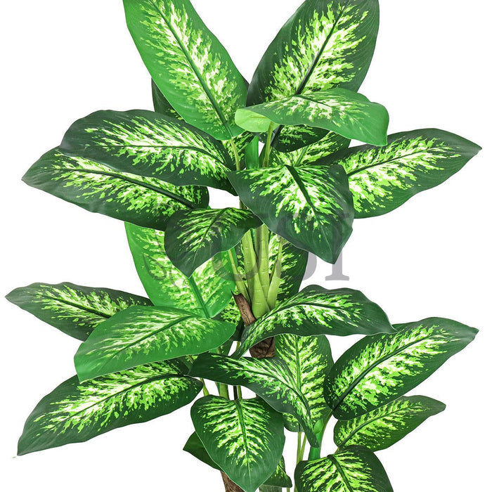 Dieffenbachia Tree Large Leaf Real Touch Potted, 62in, Green Variegated