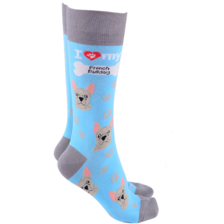 French Bulldog Socks Blue