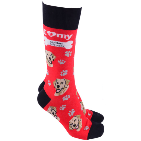 Golden Labrador Socks Red