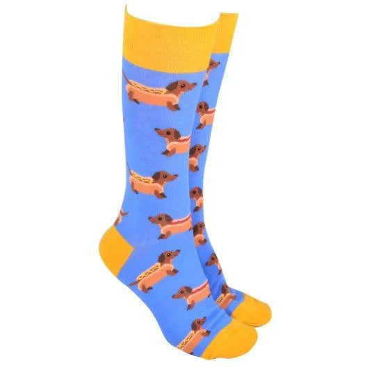 dachshund hot dog socks
