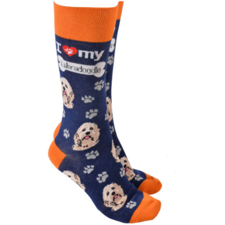 Labradoodle Socks Navy