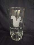 Drinkware - Pint Glass - Etched White Squirrel Brevard NC Beer Glass 16 ounces