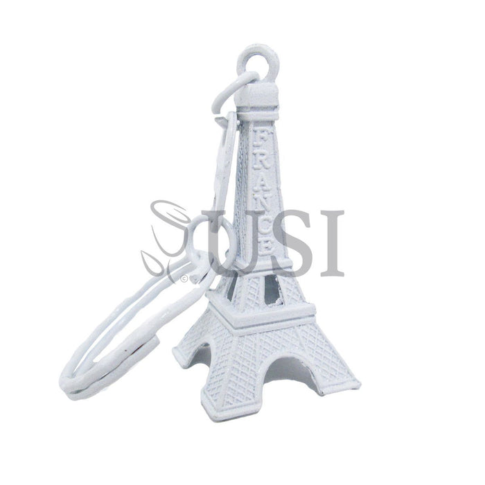 Eiffel Tower Keychain, 2in, White