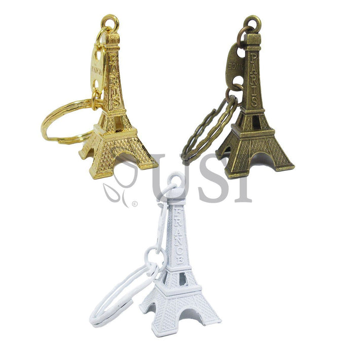 Eiffel Tower Keychain, 2in, White