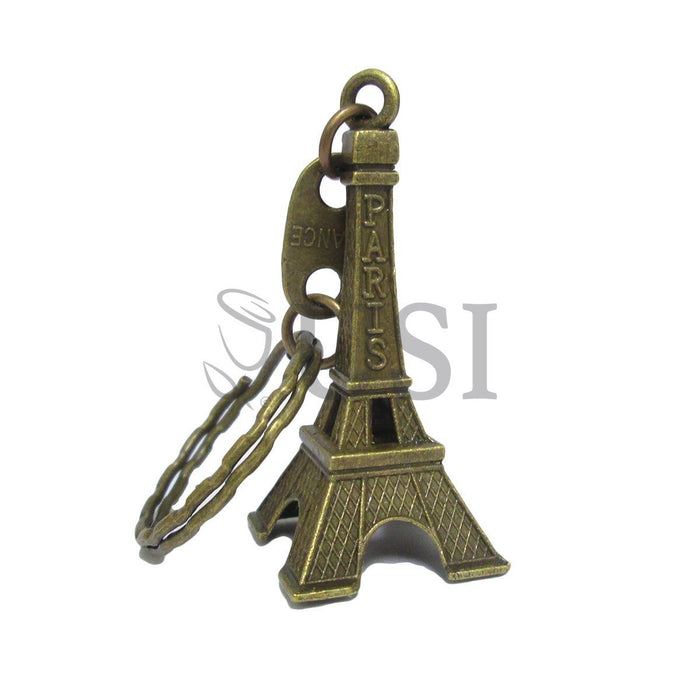 Eiffel Tower Keychain 50/bg, 2in, Bronze