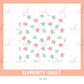 EL17 ~ Pastel Stars ~ UV DTF Element Sheet