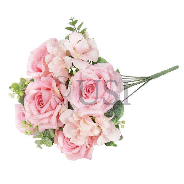 Elegant Mixed Rose Hydrangea Bush w Filler x10, 19in, Blush Pink
