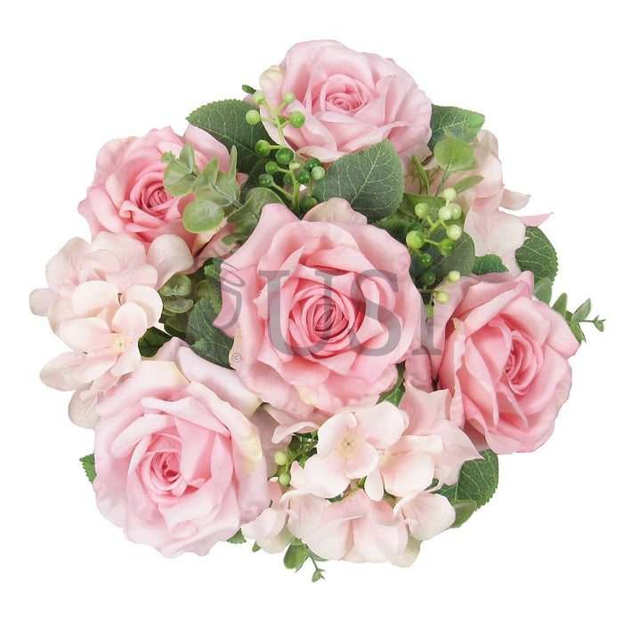 Elegant Mixed Rose Hydrangea Bush w Filler x10, 19in, Blush Pink