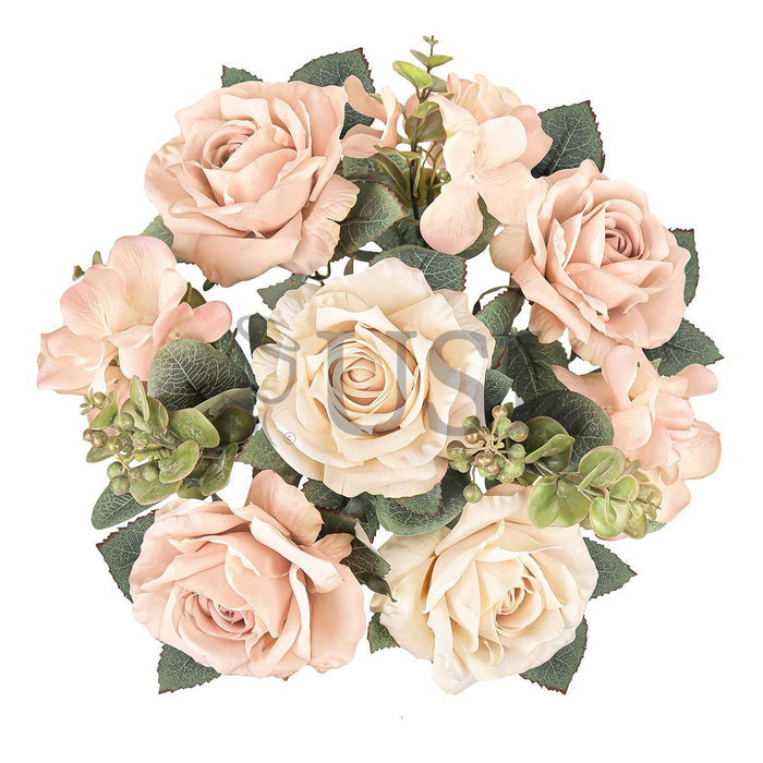 Elegant Mixed Rose Hydrangea Bush w Filler x10, 19in, Champagne Peach