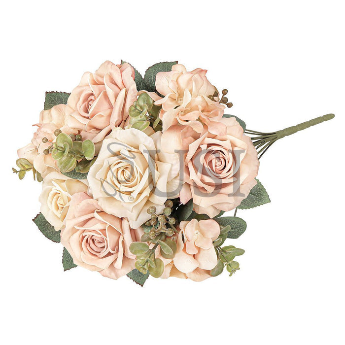 Elegant Mixed Rose Hydrangea Bush w Filler x10, 19in, Champagne Peach