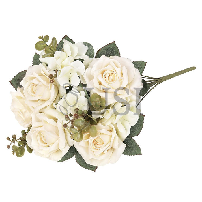Elegant Mixed Rose Hydrangea Bush w Filler x10, 19in, Cream Ivory