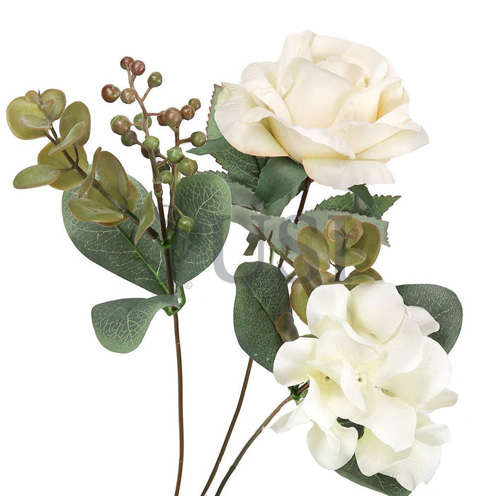 Elegant Mixed Rose Hydrangea Bush w Filler x10, 19in, Cream Ivory
