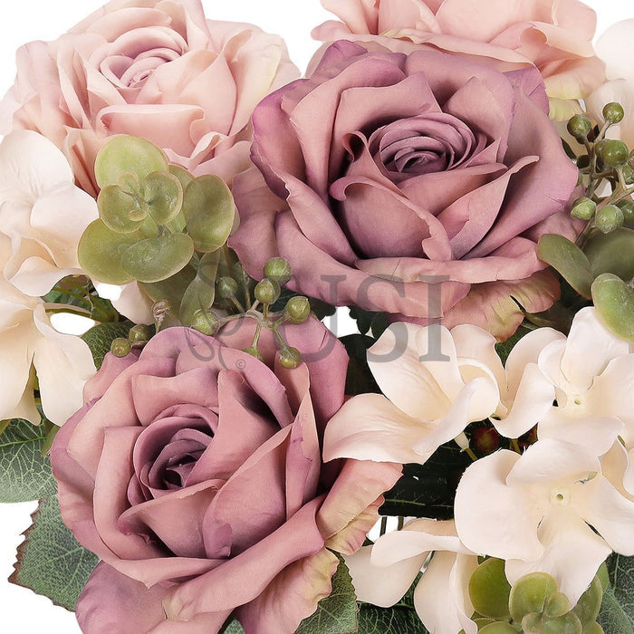 Elegant Mixed Rose Hydrangea Bush w Filler x10, 19in, Dusty Mauve