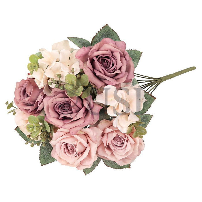 Elegant Mixed Rose Hydrangea Bush w Filler x10, 19in, Dusty Mauve