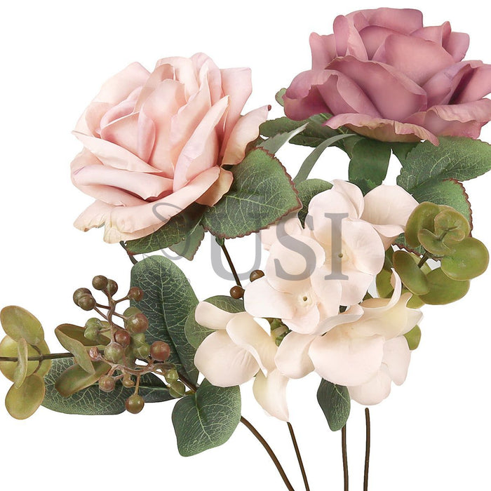 Elegant Mixed Rose Hydrangea Bush w Filler x10, 19in, Dusty Mauve