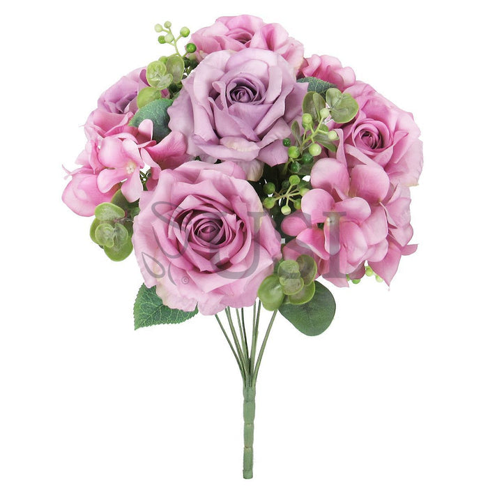Elegant Mixed Rose Hydrangea Bush w Filler x10, 19in, Lavender Pink