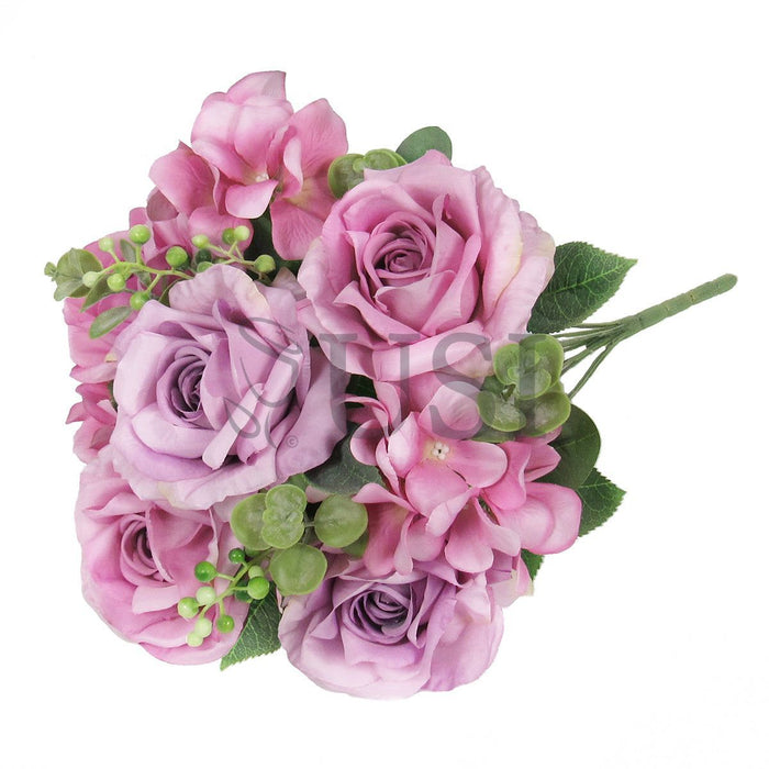 Elegant Mixed Rose Hydrangea Bush w Filler x10, 19in, Lavender Pink
