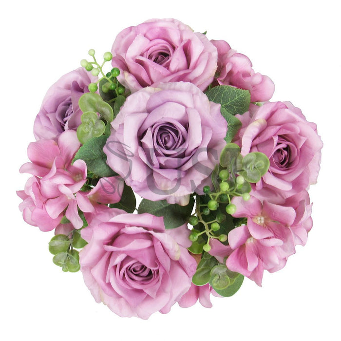 Elegant Mixed Rose Hydrangea Bush w Filler x10, 19in, Lavender Pink