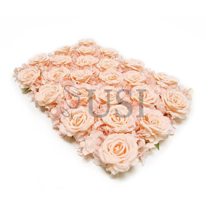 Elegant Rose Hydrangea Flower Mat, 20x26in, Blush Peach
