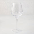 Elijah Large Scissor-Cut Wine Glass, 14 oz, clear thick air-blown glass with a rippled rim.